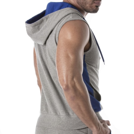 TOF Paris Sporty Sleeveless Hoodie - Heather Grey