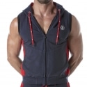 TOF Paris Sporty Sleeveless Hoodie - Navy