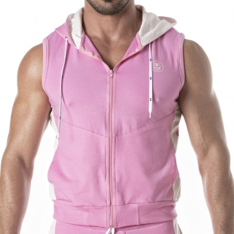 TOF Paris Sporty Sleeveless Hoodie - Pink