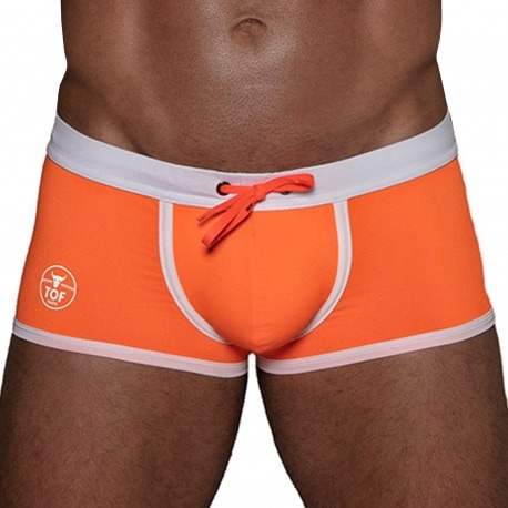 TOF Paris Neon Swim Trunks - Neon Orange