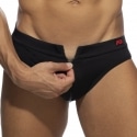 AD Fetish Allover Zip Swim Briefs - Black