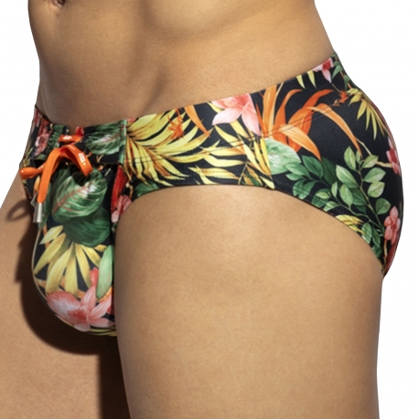 ES Collection Hawaiian Swim Briefs - Black