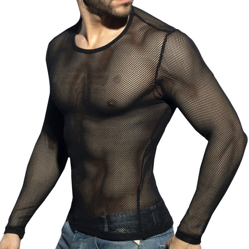 ES Collection Mesh Long Sleeves T-Shirt - Black | INDERWEAR