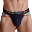 Rounderbum Neon Pride Package Jock Thong - Black