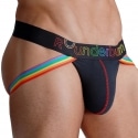 Rounderbum Neon Pride Package Jock Thong - Black