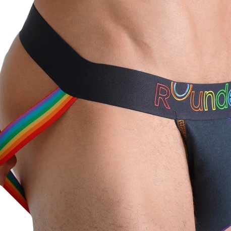 Rounderbum Neon Pride Lift Jock - Black