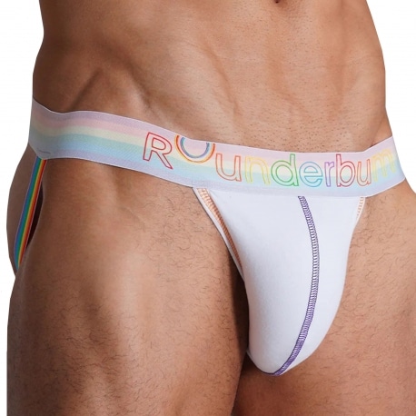 Rounderbum Neon Pride Lift Jock - White