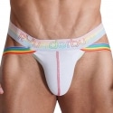 Rounderbum Neon Pride Package Jock Thong - White