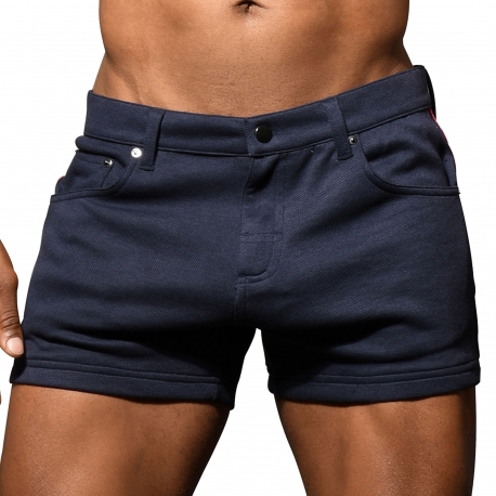 Andrew Christian Skinny Stretch Sports Shorts - Navy