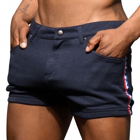 Andrew Christian Skinny Stretch Sports Shorts - Navy