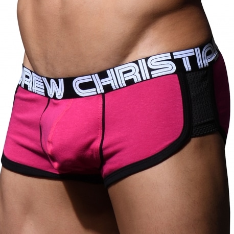 Andrew Christian Show-It Retro Pop Trunks - Fuchsia