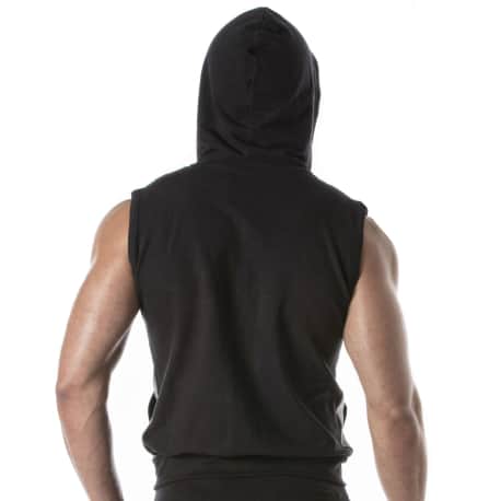 TOF Paris Sporty Sleeveless Hoodie - Black