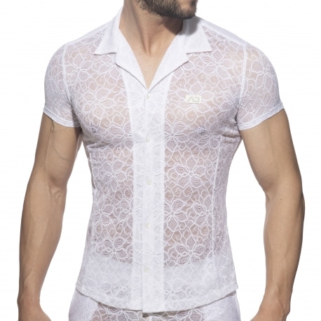 Addicted Flowery Lace Shirt - White