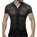 Addicted Flowery Lace Shirt - Black