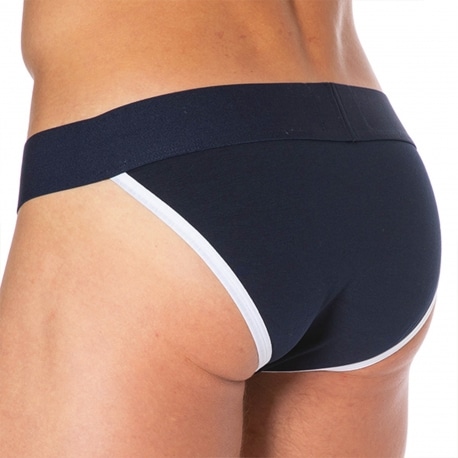 SKU Slip Tanga Logo Coton Bleu Marine