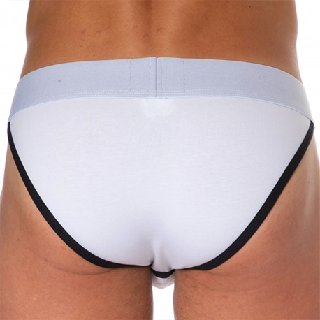 SKU Slip Tanga Logo Coton Blanc