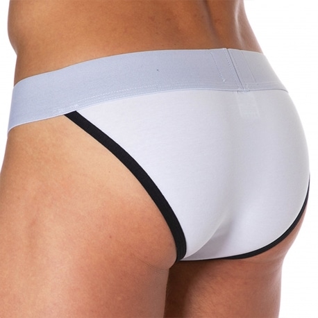 SKU Slip Tanga Logo Coton Blanc