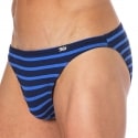 SKU Striped Cotton Mini Briefs - Blue - Black