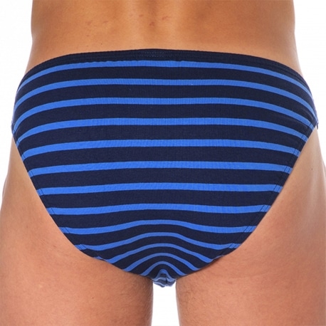 SKU Slip Mini Coton Rayure Bleu - Noir