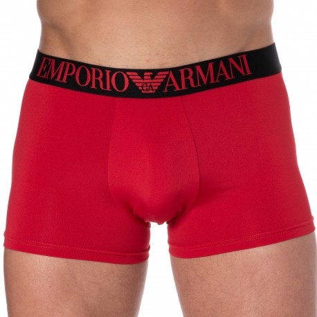 Emporio Armani All Over Eagle Microfiber Briefs - Red - Logo