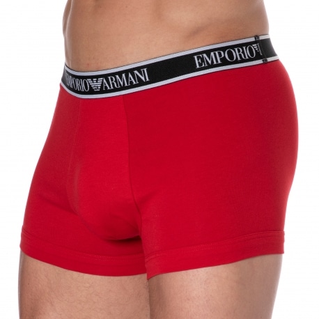 Emporio Armani Megalogo Cotton Boxer Briefs Red INDERWEAR