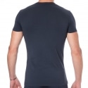 Emporio Armani T-Shirt Bold Monogram Coton Bleu Marine - Bleu