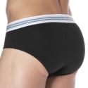 Emporio Armani Mixed Waistband Cotton Briefs -  Black - White