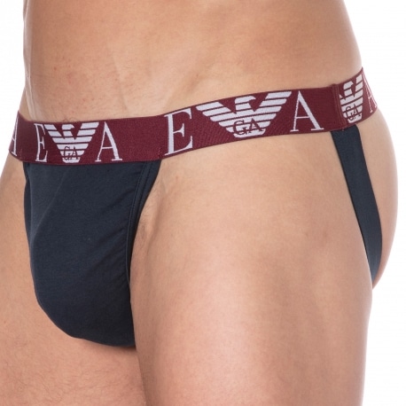 Emporio Armani Bold Monogram Cotton Jock - Navy