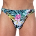 Sweet Banana Tropical Flowers Swim Thong - Multicolor