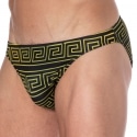 Sweet Banana Greek Frame Swim Briefs - Black - Gold