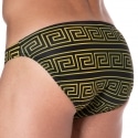 Sweet Banana Greek Frame Swim Briefs - Black - Gold