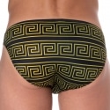 Sweet Banana Greek Frame Swim Briefs - Black - Gold