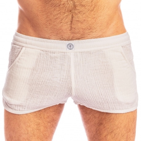 L'Homme invisible Palm Spring Split Shorts - White