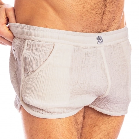 L'Homme invisible Palm Spring Split Shorts - White