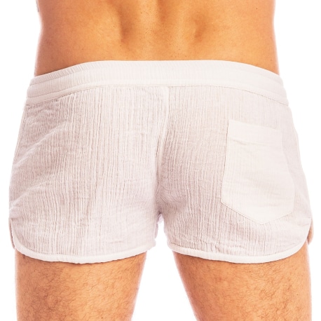 L'Homme invisible Palm Spring Split Shorts - White