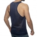 Addicted Pocket Contrast Tank Top - Navy - Grey