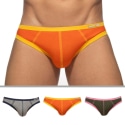 Addicted Lot de 3 Slips Twink Coton Orange - Gris - Kaki