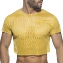 Addicted T-Shirt Crop Mesh Jaune