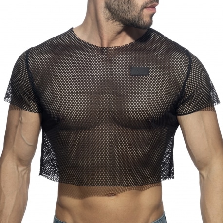 Addicted Mesh Crop Top - Black