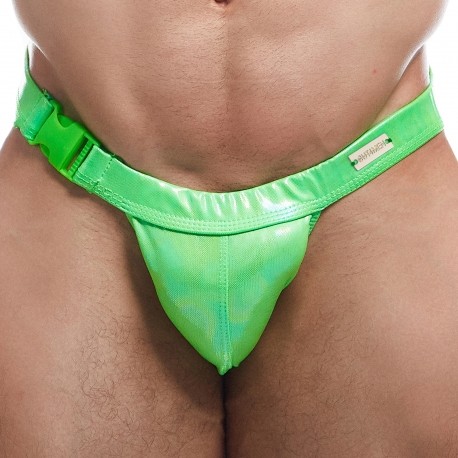 Addicted Cockring Swimderwear Briefs - Neon Green