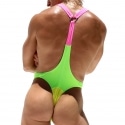 Rufskin Lian Swim Thong Bodysuit - Green / Pink