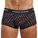 Garçon Français Boxer Court Etoiles Arc-en-Ciel Coton Bleu Marine