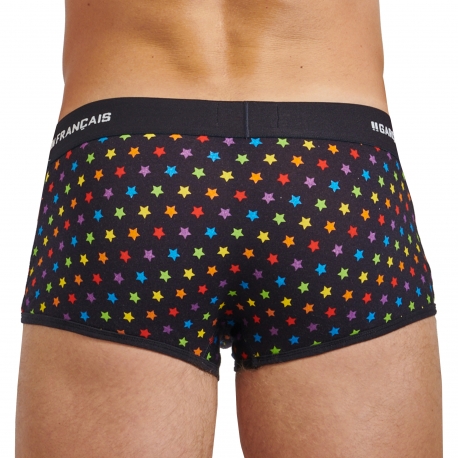 Garçon Français Rainbow Stars Cotton Trunks - Navy