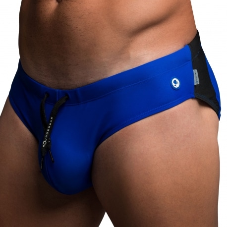 Rounderbum H2O Padded + Package Swim Briefs - Blue