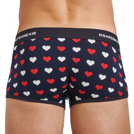 Garçon Français Hearts Cotton Trunks - Navy