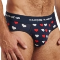 Garçon Français Hearts Cotton Briefs - Navy Blue