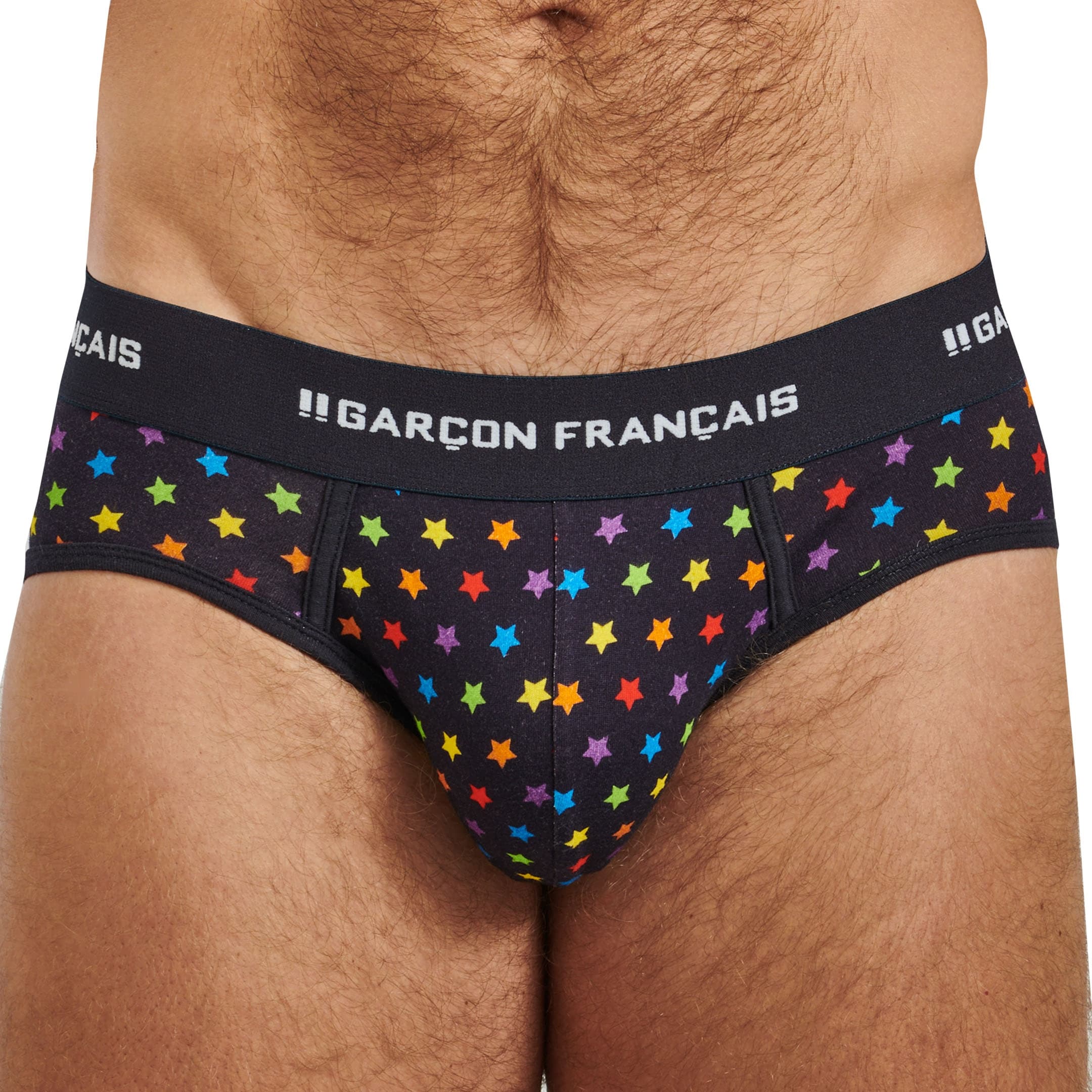 Garçon Français Rainbow Stars Cotton Briefs - Navy