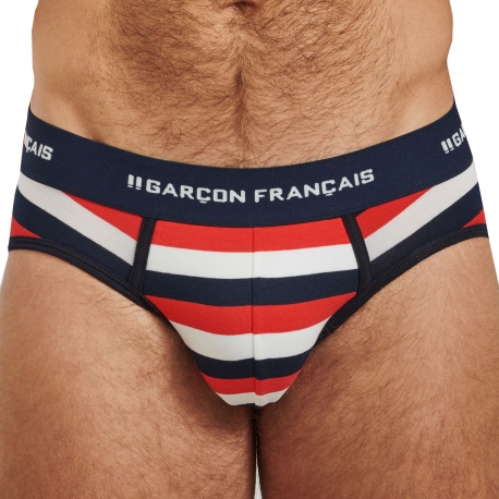 Garçon Français Hearts Cotton Briefs - Navy Blue