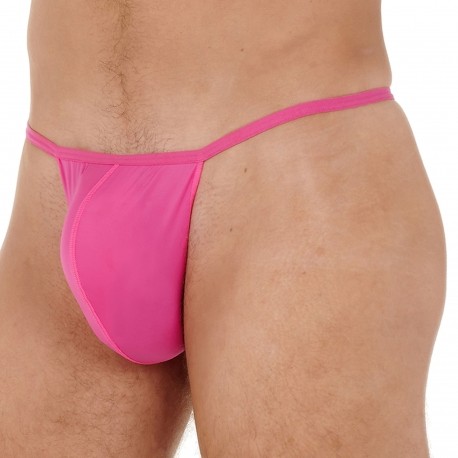 mens light pink spandex thong with seam/pouch front custom made