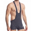 L'Homme invisible Querelle de Brest Singlet - Navy - White Stripe